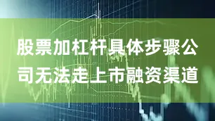 股票加杠杆具体步骤公司无法走上市融资渠道